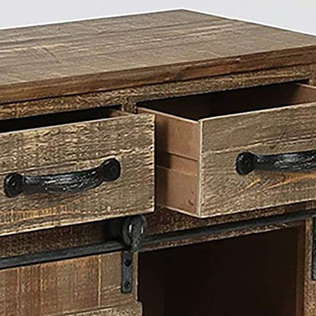 Rustic Sliding Barn Door Console Cabinet-a6